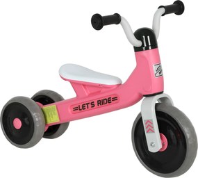 AIYAPLAY Bicicletă fără pedale bebeluși 1-3 ani până la 20 kg, bicicletă pentru copii fără pedale, 3 roți silențioase, 69 x 40 x 49 cm, roz | Aosom Romania