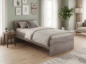 Pat ELISA 90 x 200 cm, stejar trufa Saltea: Saltea Coco Maxi 20 cm, Somiera: cu somiera din lamele