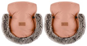 Mănuși pentru cărucior PETITE&MARS FURRY Pastel Peach