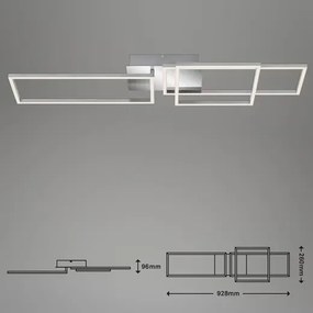 Plafonieră LED dimabilă 42 W, 230 V, 3000 K, crom mat