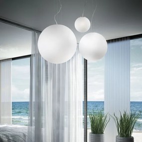 Ideal Lux - Pendul MAPA 1xE27/42W/230V Ø 40 cm alb