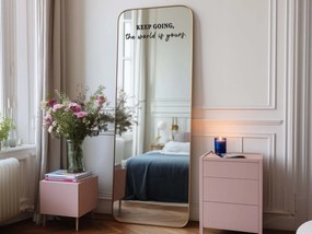 Autocolant pentru oglindă S27 – KEEP GOING, the world is yours.