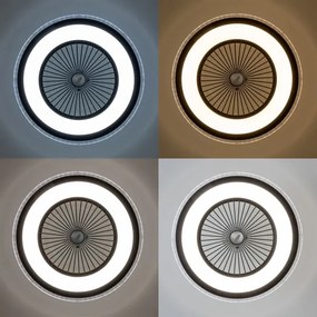 Plafonieră LED dimabilă cu ventilator Brilagi RONDA LED/48W/230V negru + telecomandă