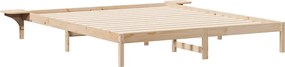 vidaXL Cadru de pat cu mese laterale natural 200 x 210 cm