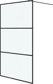 vidaXL Perete cabină duș walk-in negru 115x195 cm sticlă ESG mată