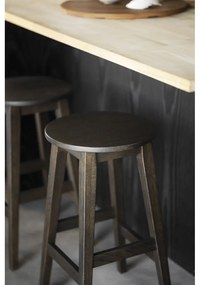 Set de scaune de bar maro închis 2 buc. din lemn de stejar (înălțime șezut 65 cm) Austin – Rowico