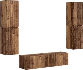 vidaXL Set comodă TV 6 pcs Lemn Vechi Lemn compozit
