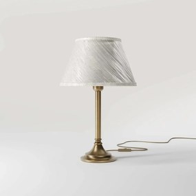 Veioza, Lampa de masa cu abajur elegant Ivory Striped