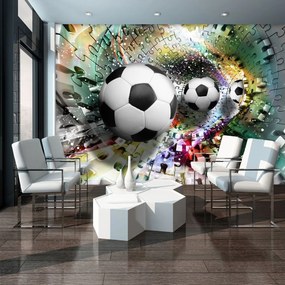 Fototapet - Mingi de fodbal în 3D puzzle (152,5x104 cm)