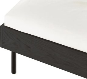 Pat matrimonial negru din placă aglomerată de lemn fără tăblie cu somieră 200x200 cm Streiko – noo.ma