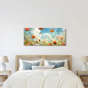 Tablou - Fluturi pe pajiștea de vară (120x50 cm)