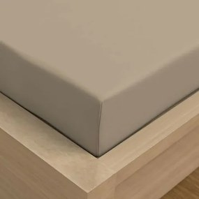 Kvalitex Cearșaf Satin cu elastic bej, 100 x 200 cm