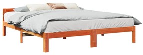 vidaXL Cadru de pat fără saltea, maro ceruit 180x200 cm lemn masiv pin