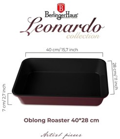 Tava cuptor 40x28 cm Leonardo Berlinger Haus BH 7659, visiniu mat