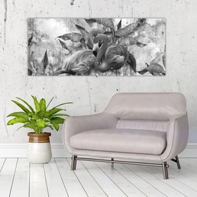 Tablou - Graffiti cu flamingo (120x50 cm)