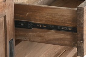 Comodă TV interior natural din tec reciclat cu structură din lemn – "Varindra"