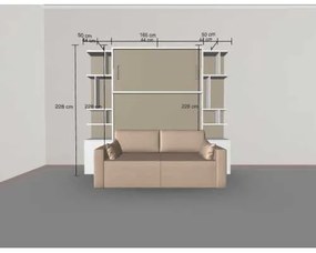 PAT RABATABIL DUBLU CU CANAPEA 2 LOCURI SI 2 BIBLIOTECI Royal (50 cm) - ROYAL SMALL BOOKCASE SET (150X200)
