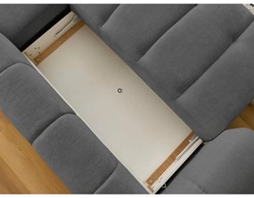 Colțar gri închis extensibil/cu spațiu de depozitare (cu colț pe partea dreaptă/cu șezlong) Fuji – Bobochic Paris