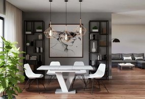 Expedo Masă extensibilă BLOK, 120-160x75x80, alb/beton