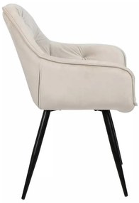 Scaun de bucătărie Cherry Velvet, crem / negru
