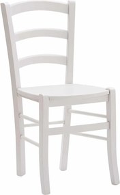 Scaun Verona, lemn fag, sezut lemn - ALB