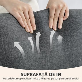 HOMCOM Fotoliu Relax și Reclinabil la 135° cu Suport de Picioare în Material Textil, 69x87x100.5 cm, Gri | Aosom Romania