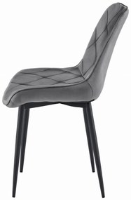 OFERTA Scaun de masa din catifea TOR, gri inchis II. calitate