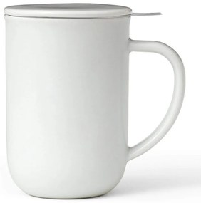 Cana pentru ceai cu infuzor si capac Viva Scandinavia MINIMA BALANCE V77502, 500 ml, Portelan, Alb