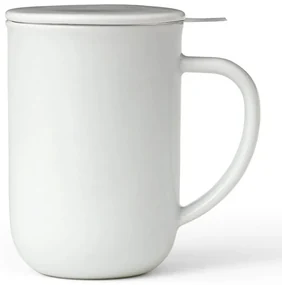 Cana pentru ceai cu infuzor si capac Viva Scandinavia MINIMA BALANCE V77502, 500 ml, Portelan, Alb