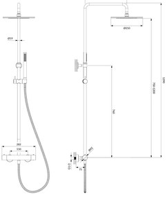 Omnires Y set de dus perete cu termostat da alb Y1244SUWM