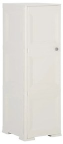 340604 vidaXL Dulap din plastic, 40x43x125 cm, alb angora, design de lemn