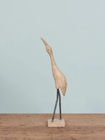 Decoratiune in forma de pasare, din lemn reciclat, H67 Wooden Bird