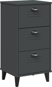 vidaXL Noptieră „VIKEN”, gri antracit, lemn prelucrat