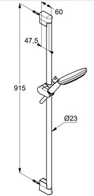 Set de dus Kludi Freshline 3S cu bara 90 cm, para si furtun crom lucios Crom lucios