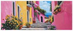Tablou - Alee roz (120x50 cm)