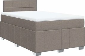 vidaXL Pat box spring cu saltea, gri taupe, 120x200 cm, textil