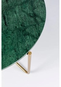 Măsuță de cafea verde/aurie rotundă cu blat din marmură ø 70 cm Timpa – White Label