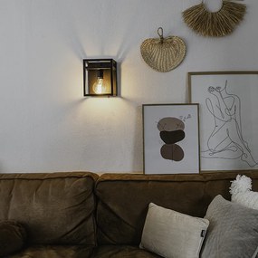 Lampă de perete inteligentă neagră cu raft, inclusiv Wi-Fi G95 - Cage Rack