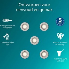 Philips - Set 5x spoturi încastrate PERIDOT 1xGU10/7W/230V argintiu