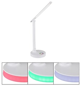 Globo 58445W - Lampă de birou LED RGBW dimabilă GERALDO LED/5W/230V + LED/2W
