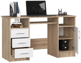 Masă PC Aziza (Stejar sonoma + Alb). 1069680