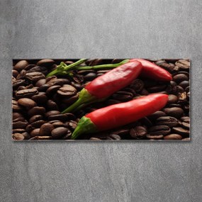 Tablou sticlă acrilică Chilli și cafea