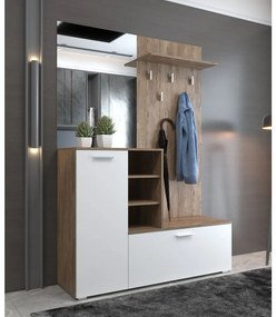 Set mobilier pentru hol VETLANDI (stejar ansberg + alb). 1091601