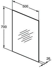 Oglinda cu iluminare si dezaburire Ideal Standard MirrorLight Ambient 50x70 cm