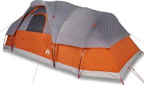 vidaXL Cort de familie cupolă 11 persoane, gri/portocaliu, impermeabil