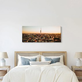 Tablou apusului de soare deasupra orașului Zizkov (120x50 cm)