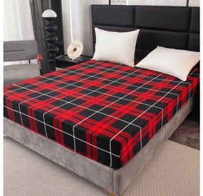 Cearsaf Cocolino microplus cu elastic ALBURY 90x200 cm rosu