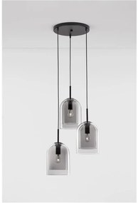 Lustra cu 3 pendule modern Velor fumuriu