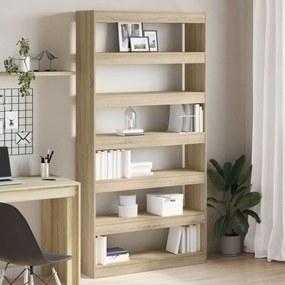 Bibloteca vidaXL Sonoma Oak Lemn prelucrat 100 x 30 x 198 cm Rafturi