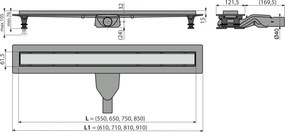Set rigola cu capac Optimal 75 cm Alcadrain faiantabil APZ2012-OPTION6